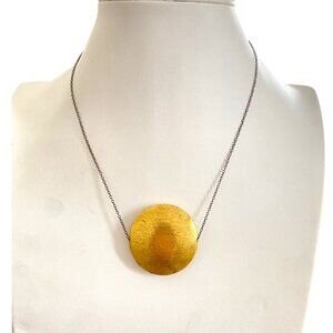 Roberta Sher 16" Disk Pendant chain Sterling Silver